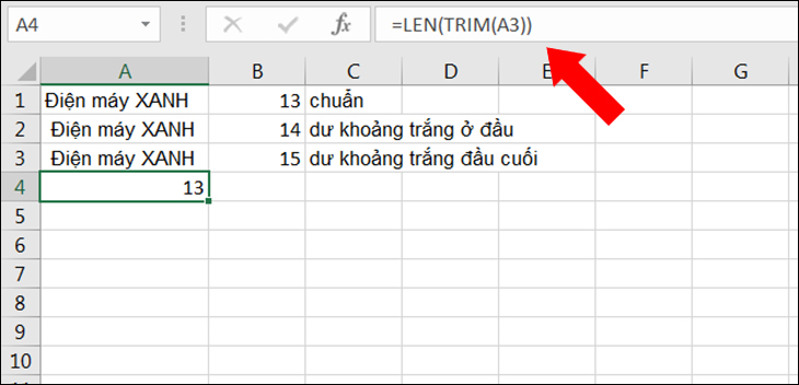 Đếm số ký tự không tính khoảng trống thụt đầu dòng và cuối dòng