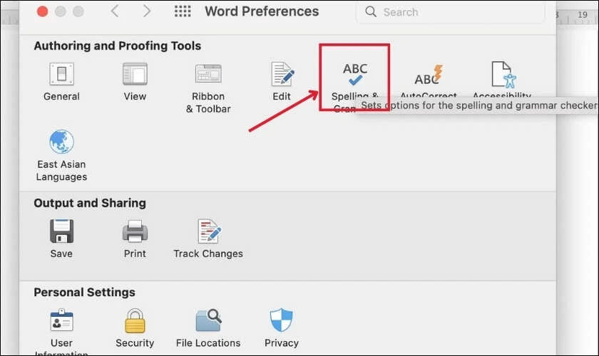 Thiết lập cách kiểm tra chính tả bị sai trên Macbook