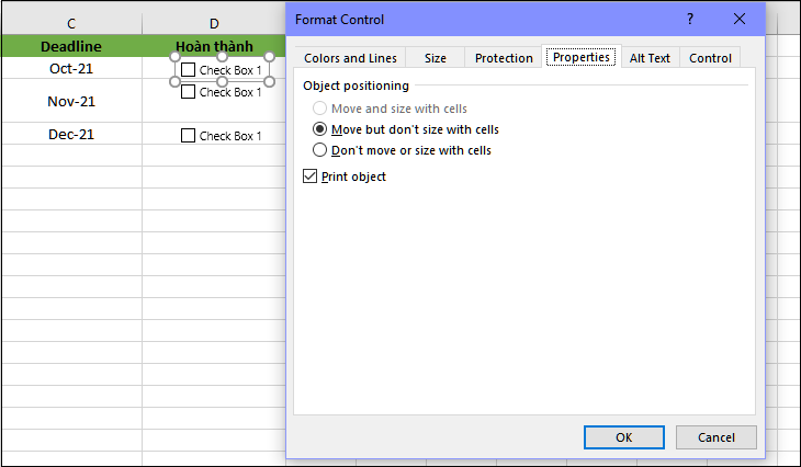 Tab Properties