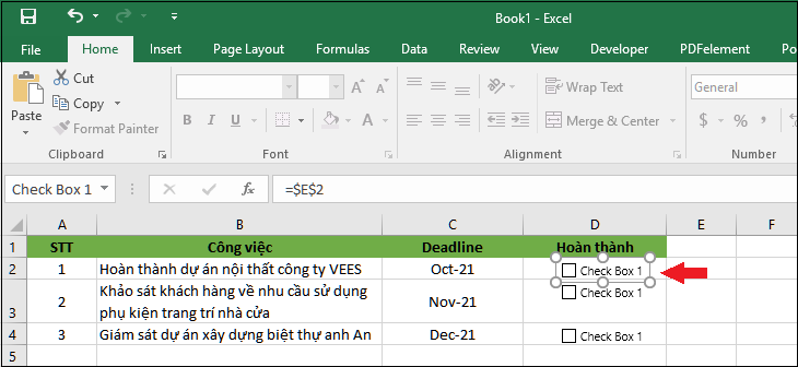 Nhấn đồng thời phím Ctrl + hộp kiểm bạn muốn liên kết