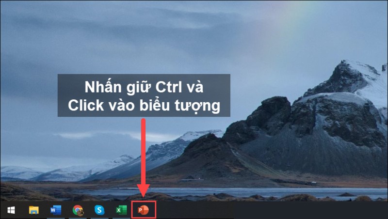 Nhấn Ctrl và chọn biểu tượng PowerPoint