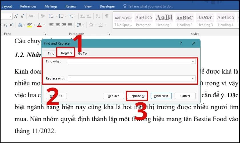 xóa khoảng trắng giữa các chữ trong word 