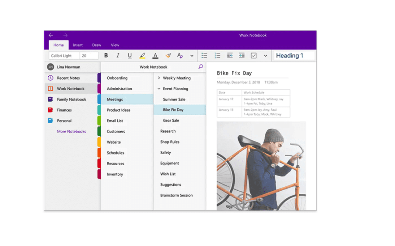 Ghi chú với app OneNote của Microsoft 365