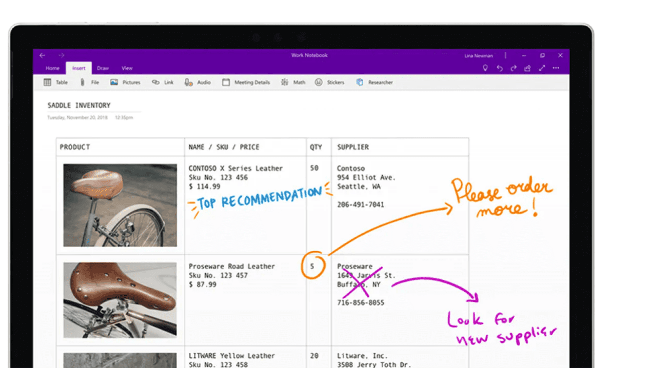 Ghi chú với app OneNote của Microsoft 365